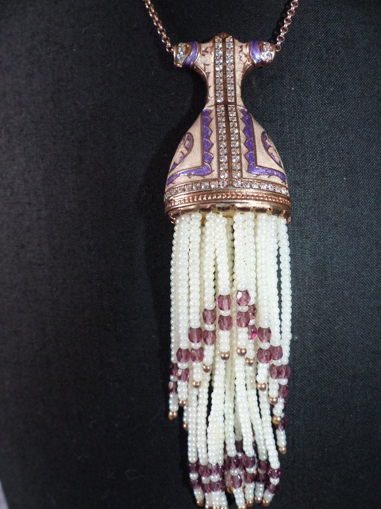 Prachtig Apart Handgemaakt Verguld Zilveren Collier - Japon, Verzenden, Zilver, Ketting, Met edelsteen