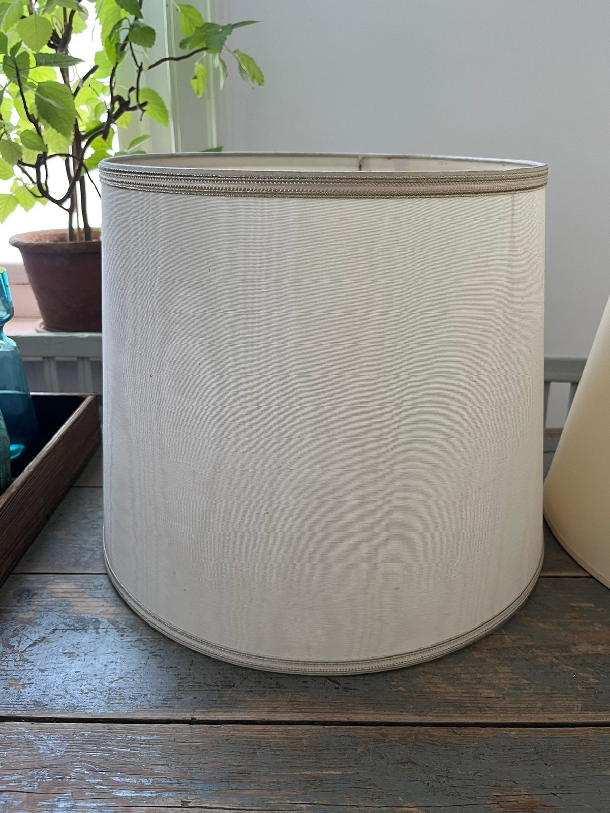VINTAGE RETRO LAMPENKAP WIT LAMP, Ophalen of Verzenden, Gebruikt, Crème, Rond