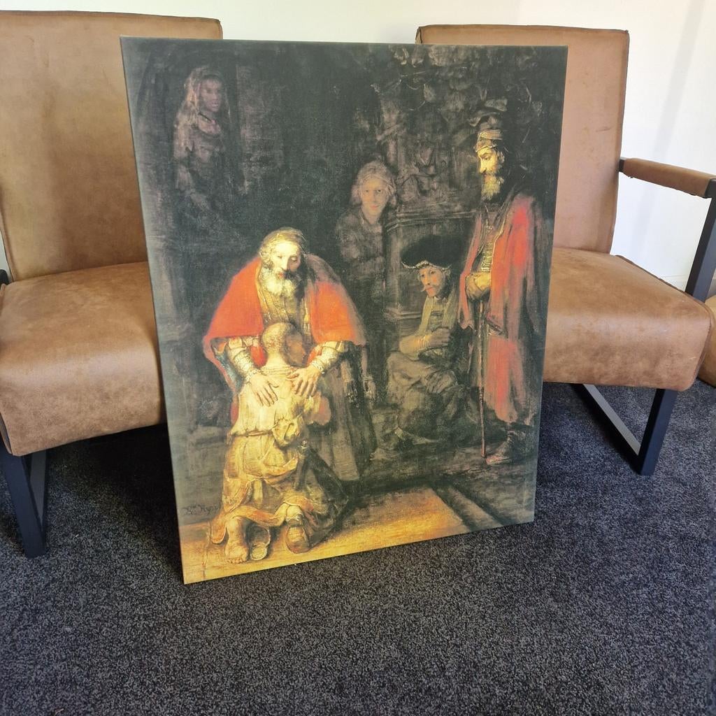 Canvas schilderij 'De Verloren Zoon' Rembrand, Ophalen