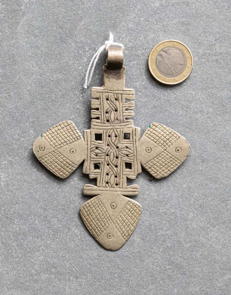 Afrikaanse kralen, zilveren Tuareg hanger, Antiek en Kunst, Ophalen of Verzenden, Zilver