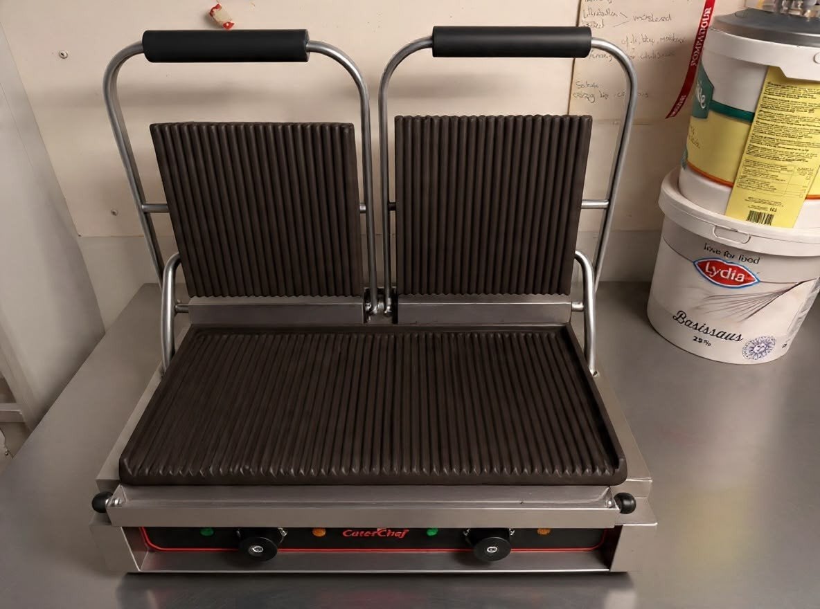 Professionele CaterChef Dubbele Contactgrill / Horeca Grill, Ophalen of Verzenden, Zo goed als nieuw