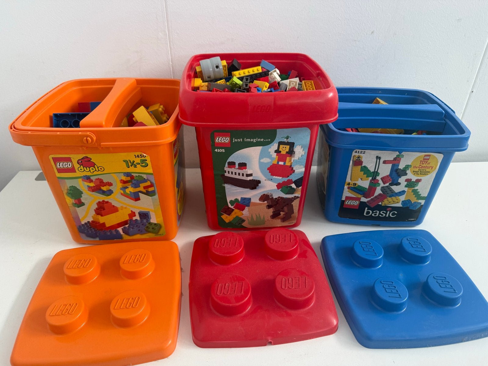 Grote partij LEGO Duplo en Basic blokken in emmers, Gebruikt, ., ., .
