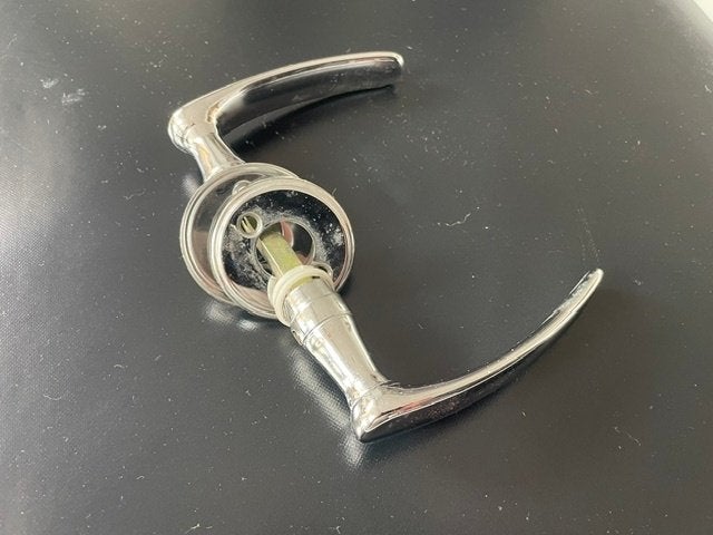 5x Verchroomd deurbeslag jaren 30, Ophalen of Verzenden, Gebruikt, Chroom, Klink of Kruk