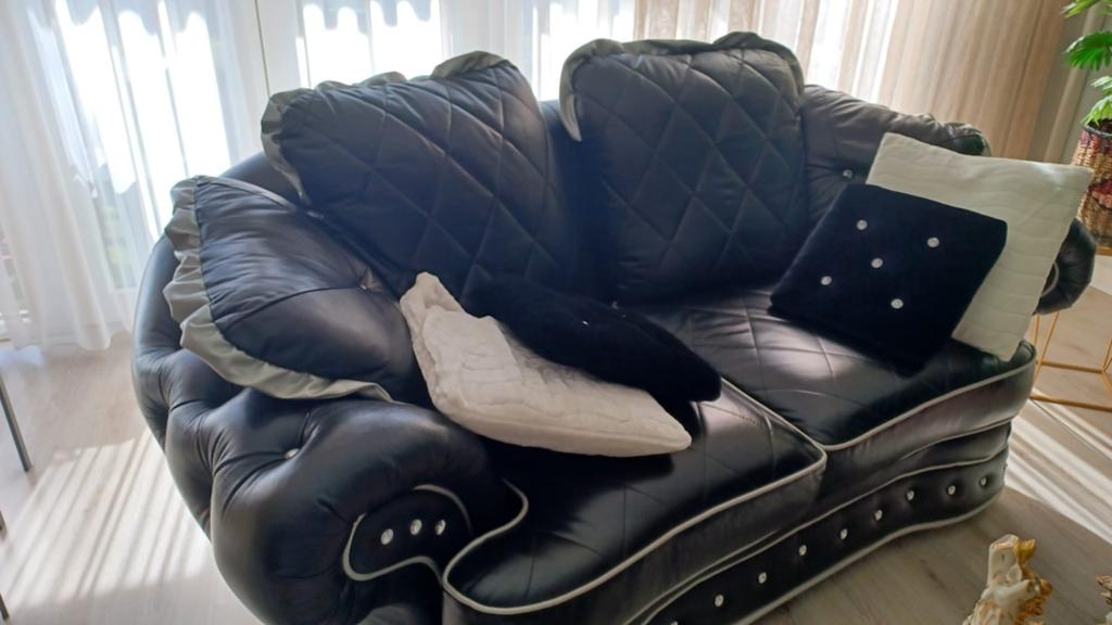 Exclusief kwaliteits bankstel eyecatcher., Ophalen, 100 tot 125 cm, Leer, Zo goed als nieuw