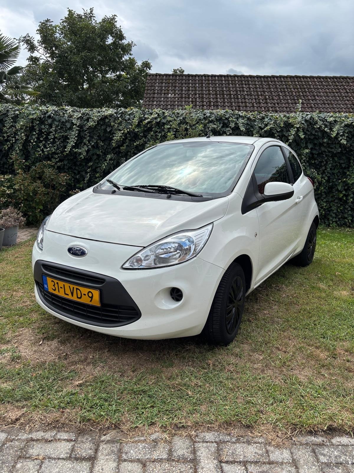 Ford Ka 1.2 51KW 2010 Wit, Auto's, Voorwielaandrijving, Stof, 1242 cc, 4 cilinders