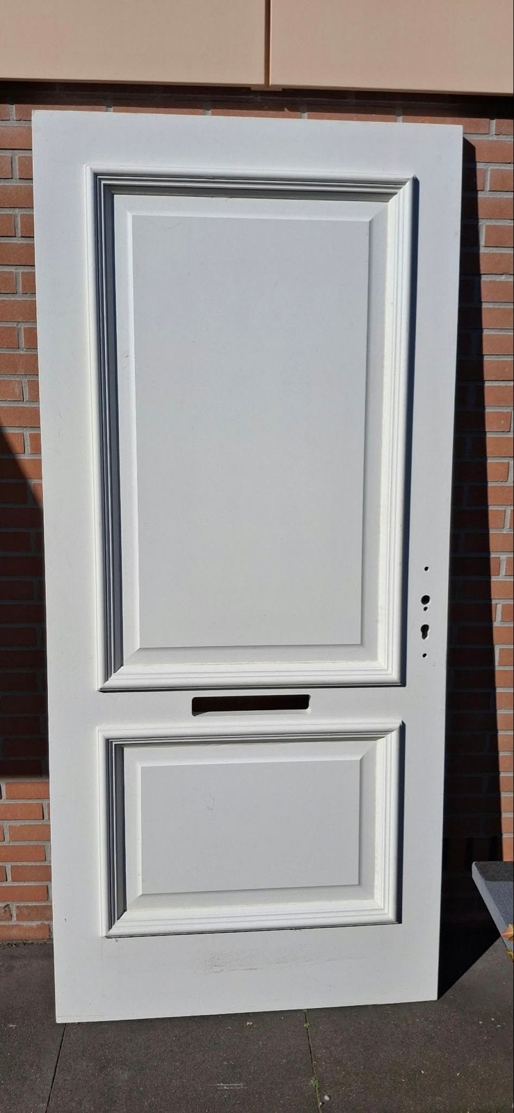 Hardhouten voordeur met driepuntssluiting, Ophalen, Gebruikt, 80 tot 100 cm, 215 cm of meer