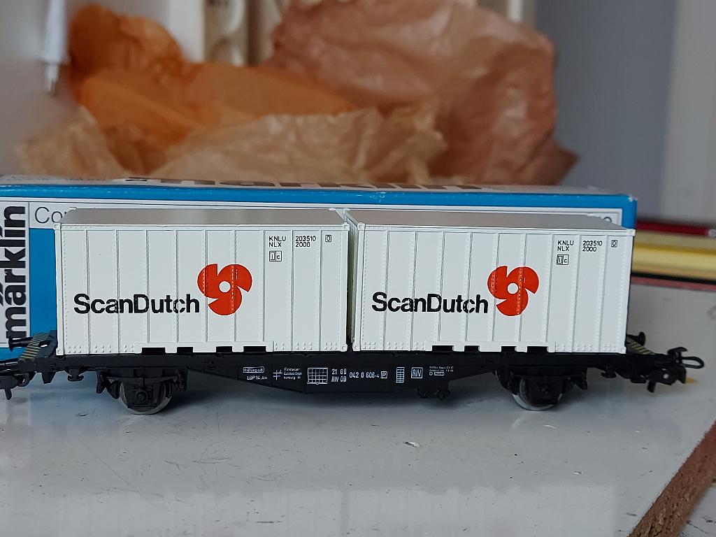 6 Marklin containerwagons, Wisselstroom, Ophalen of Verzenden, Märklin, Nieuw