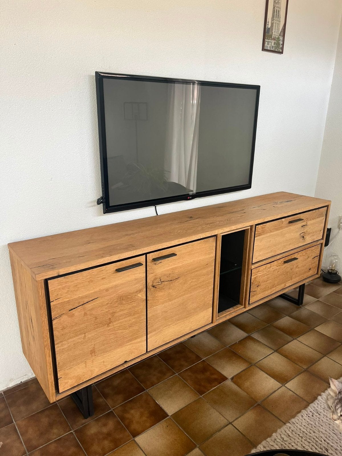 Xooon Denmark dressoir tv meubel staal industrieel, Huis en Inrichting, Kasten | Dressoirs, Gebruikt, Met deur(en), Ophalen of Verzenden