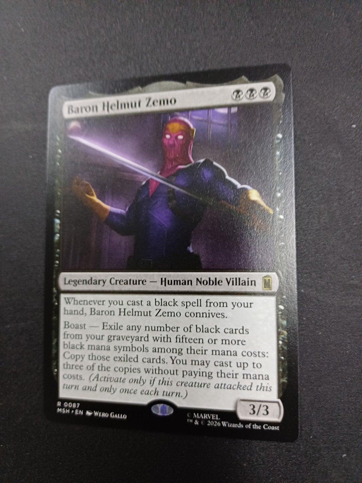 Baron Helmut Zemo MTG Marvel kaart, Ophalen of Verzenden, Zo goed als nieuw