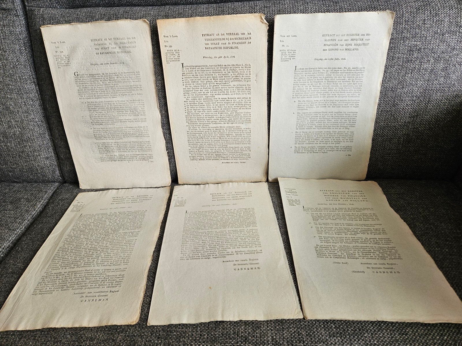 Oude documenten uit 1806 - Bataafse Republiek, Verzenden