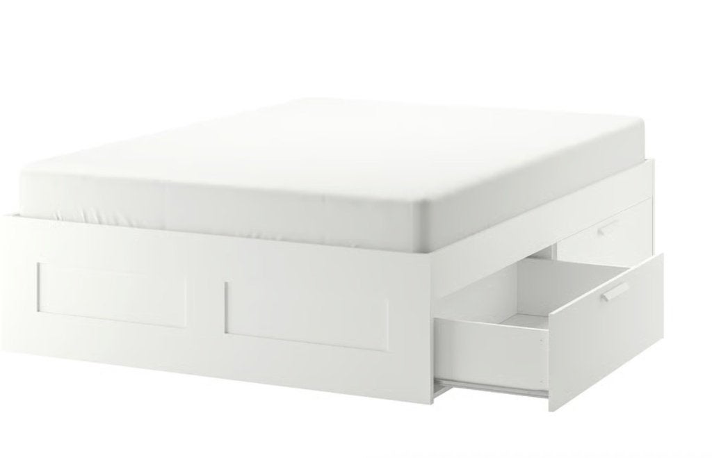 Brimnes bed 140x200, Huis en Inrichting, Slaapkamer | Bedden, Ophalen, Gebruikt, Wit, Tweepersoons