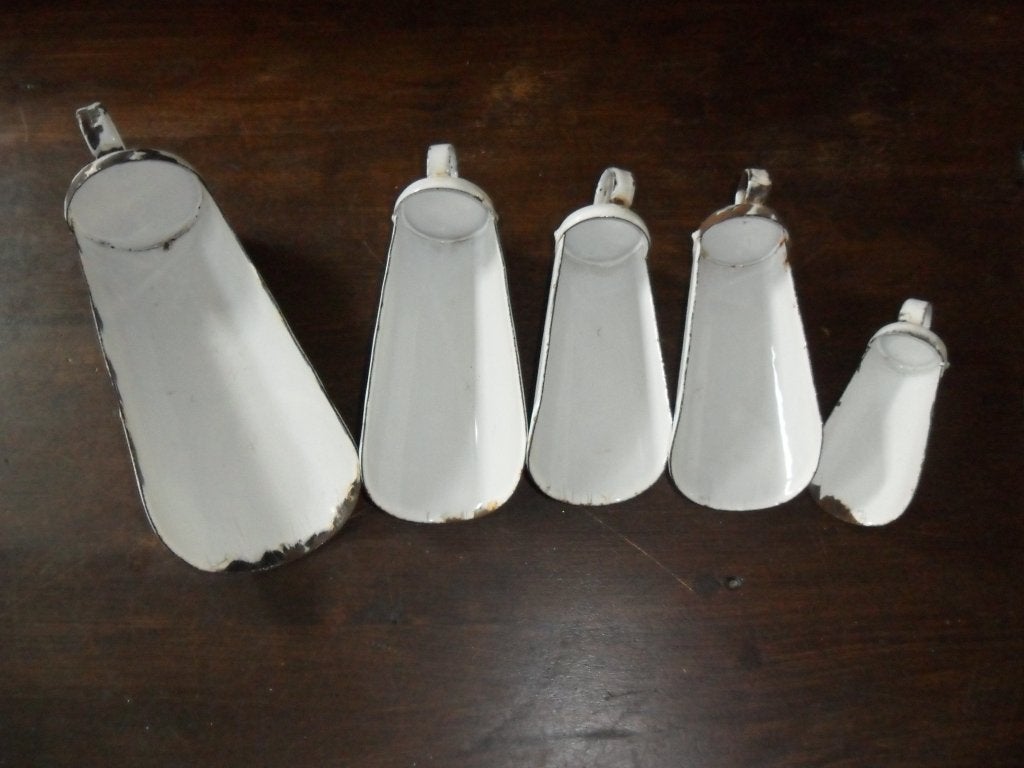 Emaille Kruideniersschepjes – Set van 5 - uit 1905, Ophalen of Verzenden