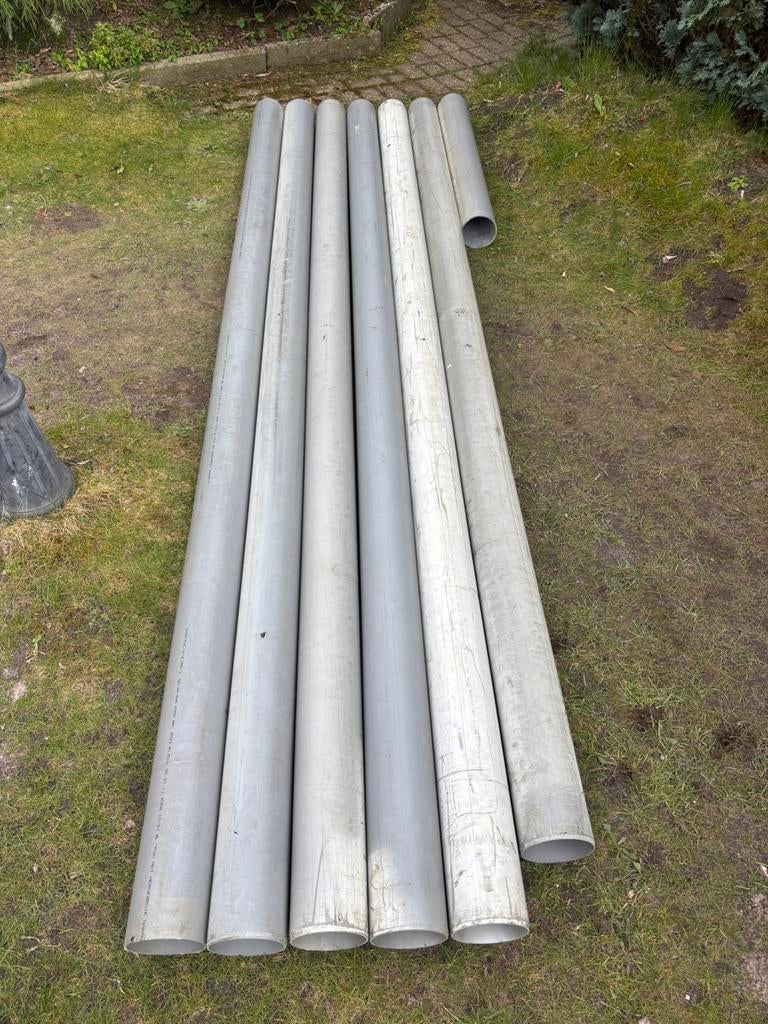 Pvc pijpen 125mm SN8. Totaal 19,58 meter, Ophalen, Pvc, Zo goed als nieuw, Minder dan 2 meter