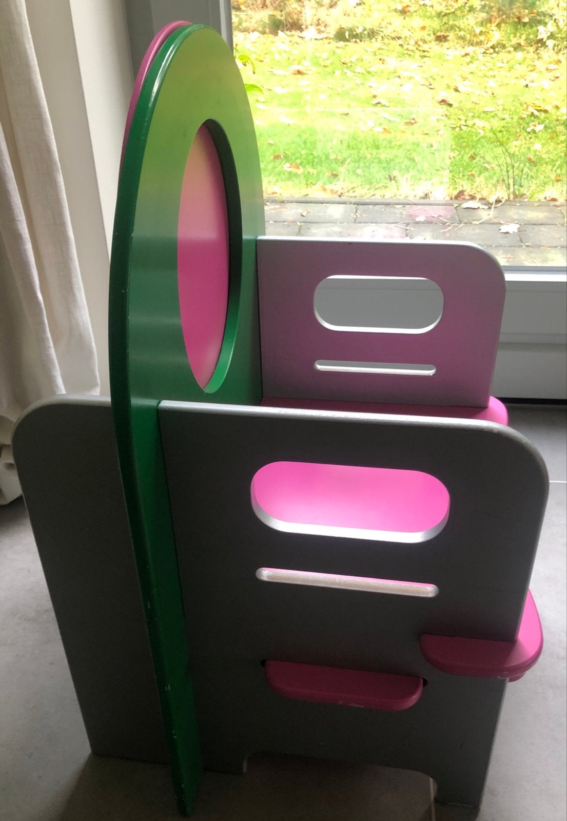 Jetsit meegroeistoel - Groen/Roze - Made in Holland GRATIS, Ophalen, Gebruikt, Meegroeistoel