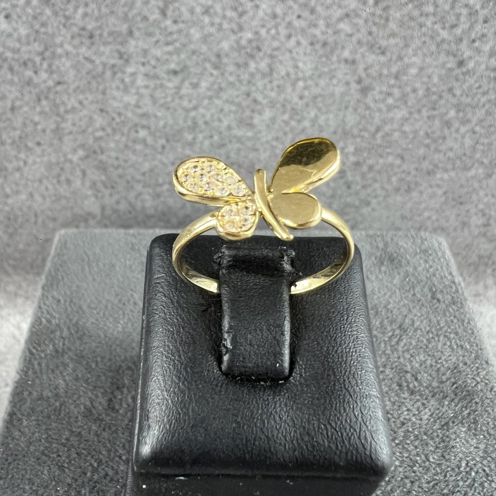 Gouden Ring | 14k | 1,75g | vlinder | mt 16,5 | 413105, Sieraden, Tassen en Uiterlijk, Ringen, Gebruikt, Ophalen of Verzenden
