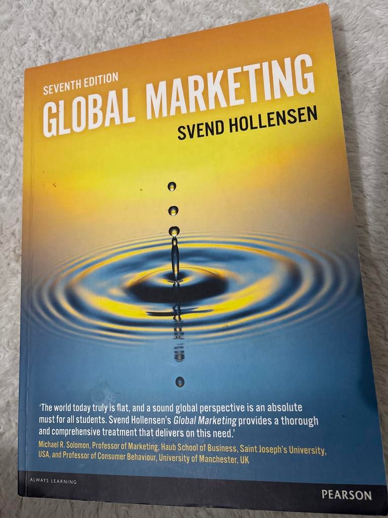 Global Marketing - Svend Hollensen (Zevende Editie), Ophalen of Verzenden, Zo goed als nieuw, Economie en Marketing