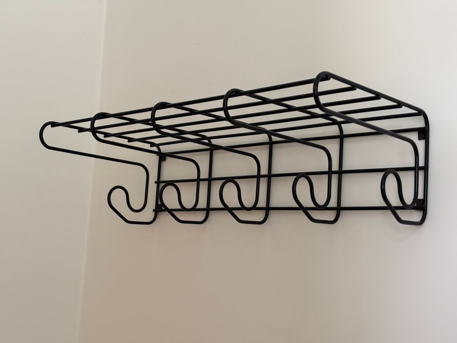 Vintage IKEA kapstok Fran - Zwart metaal, Wandkapstok, Gebruikt, Ophalen of Verzenden, Minder dan 100 cm