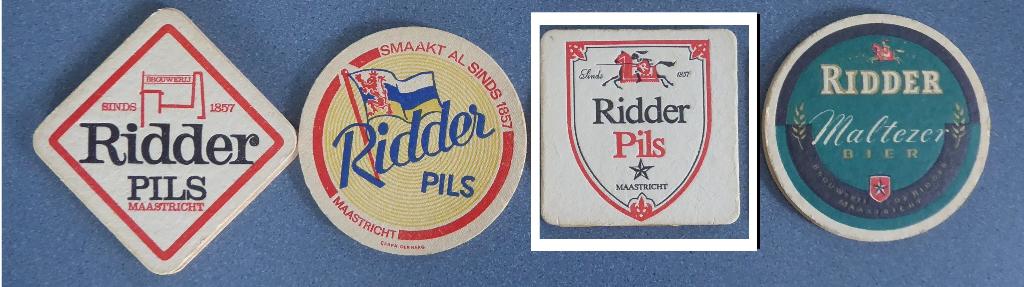 4 verschillende bier viltjes Ridder Maastricht, Verzamelen, Ophalen of Verzenden, Gebruikt, Viltje(s), Overige merken