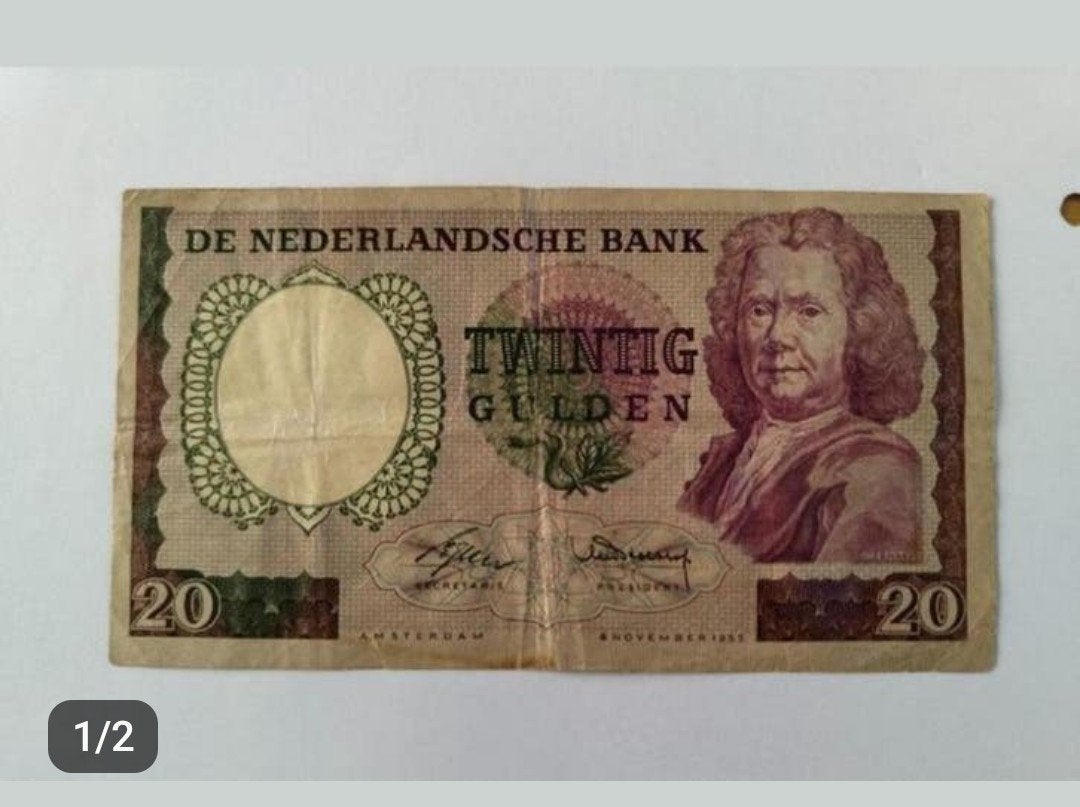 20 gulden biljet. Boerhaave, 1955., Ophalen of Verzenden, Euro's, Los biljet