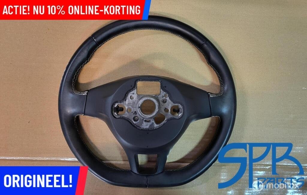 Vw GOLF 7 VII LEDER STUUR WITTE STIKSELS KAAL 5G0419091 LEER, Gebruikt, Volkswagen, Ophalen of Verzenden, Volkswagen