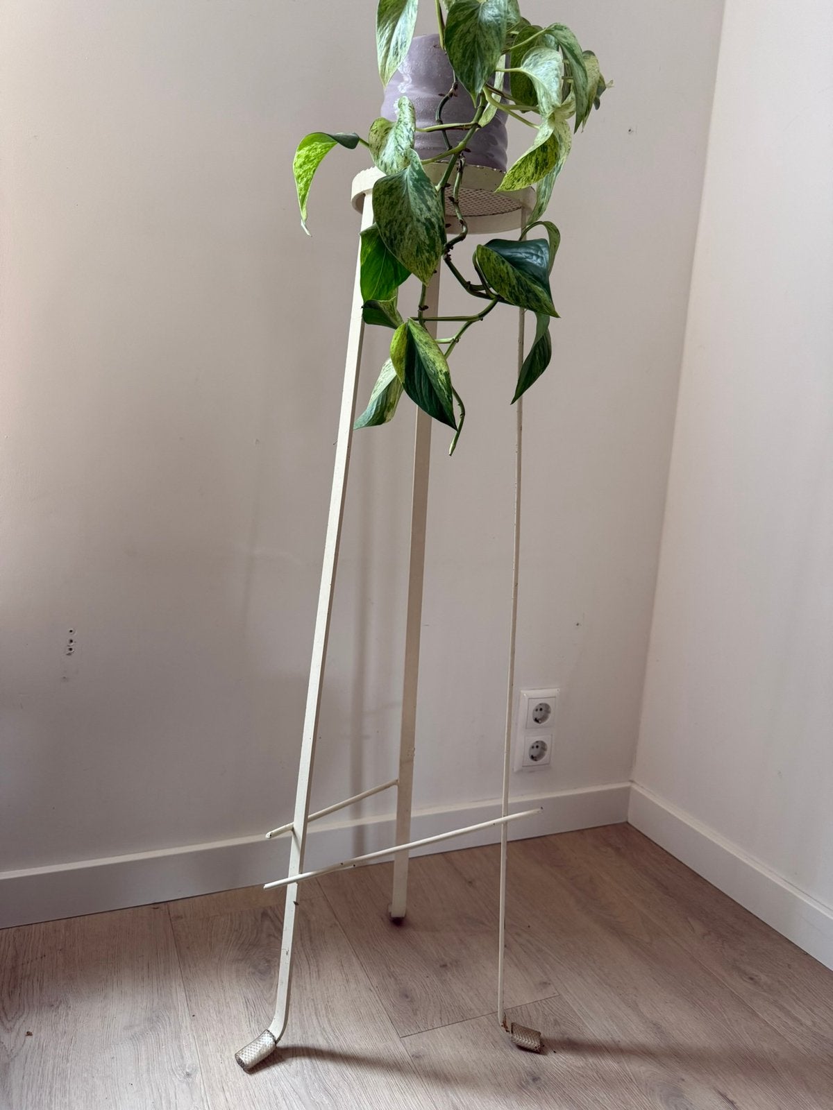Plantentafeltje wit ijzer, Huis en Inrichting, Ophalen, Zo goed als nieuw