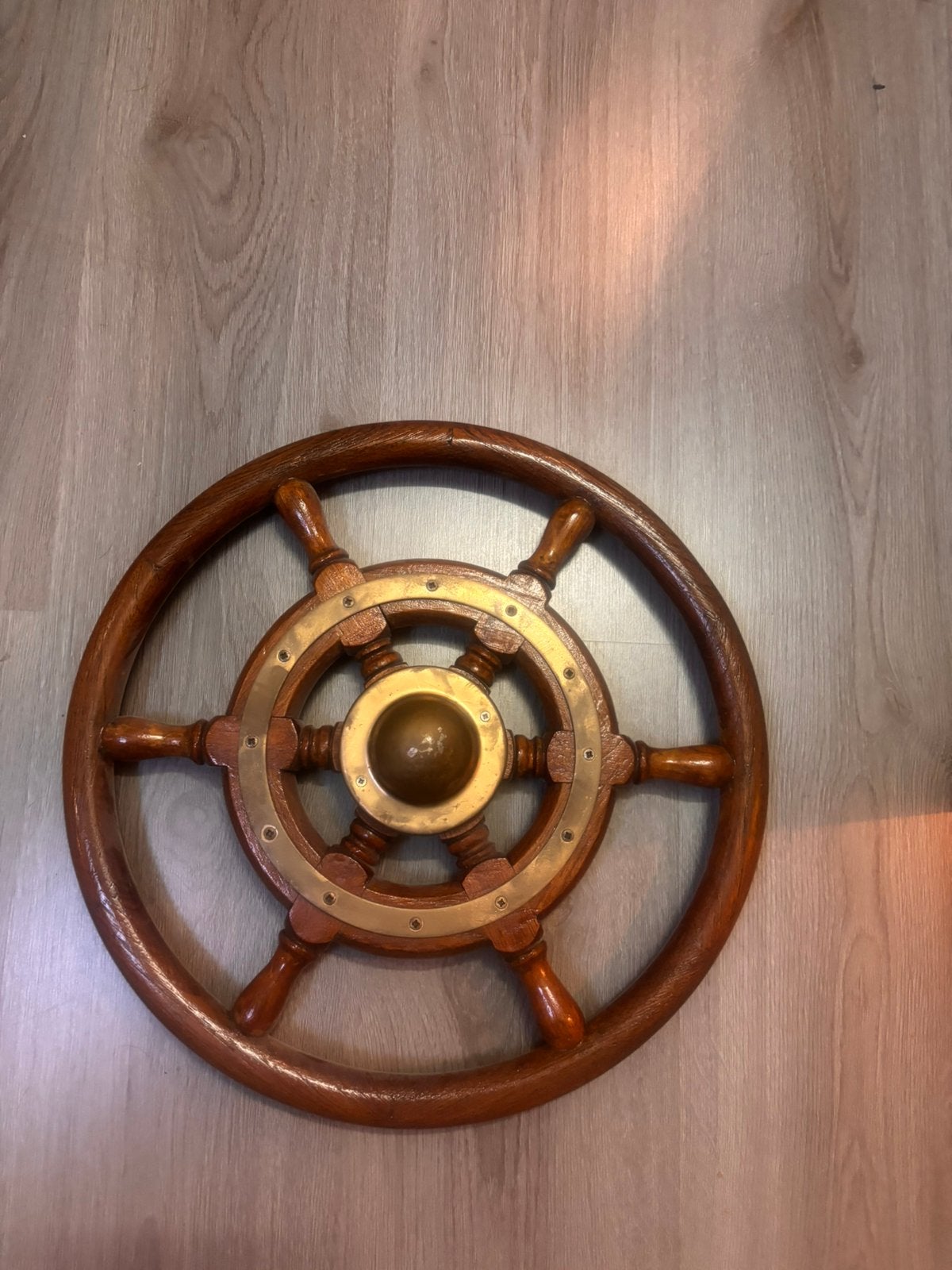 Gerestaureerd houten stuurwiel+ systeem, Watersport en Boten, Ophalen of Verzenden, Zo goed als nieuw, Zeilboot of Motorboot