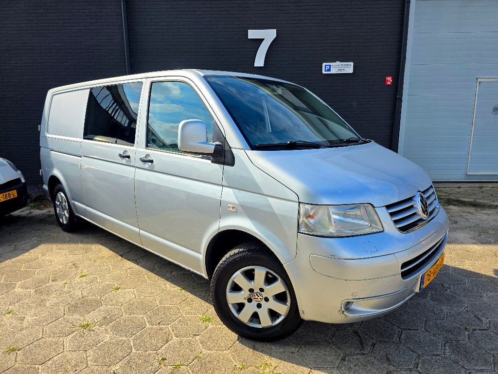 ✅️ Volkswagen Transporter 2.5 TDI LANG 2007 ✅️ Dubbel Cabine, Voorwielaandrijving, Euro 5, Zwart, Volkswagen