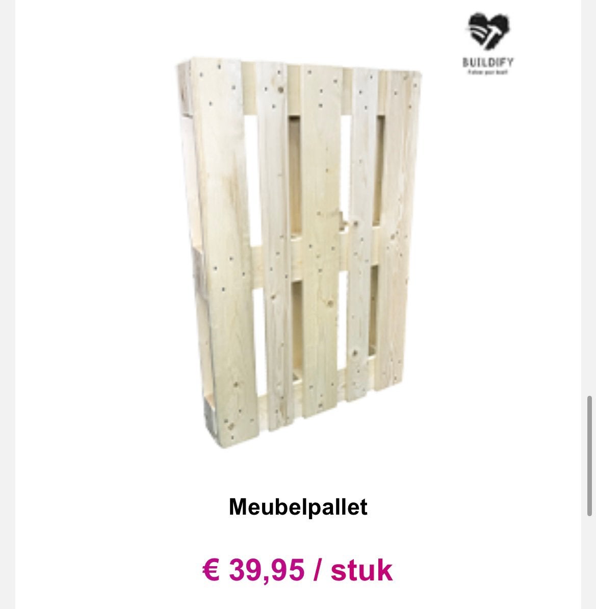 Nieuwe houten pallet, Minder dan 25 mm, Ophalen of Verzenden, Zo goed als nieuw, Pallet