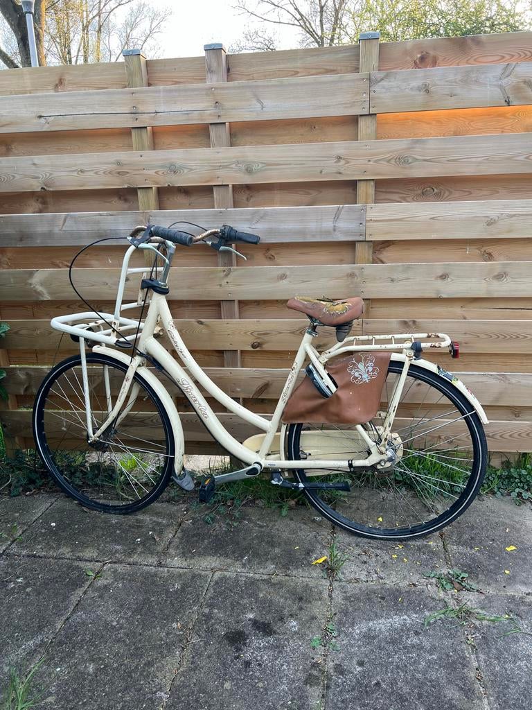 Damesfiets met lekke voorband, Fietsen en Brommers, Fietsen | Dames | Damesfietsen, Velgrem, Ophalen, Overige merken, 53 tot 56 cm