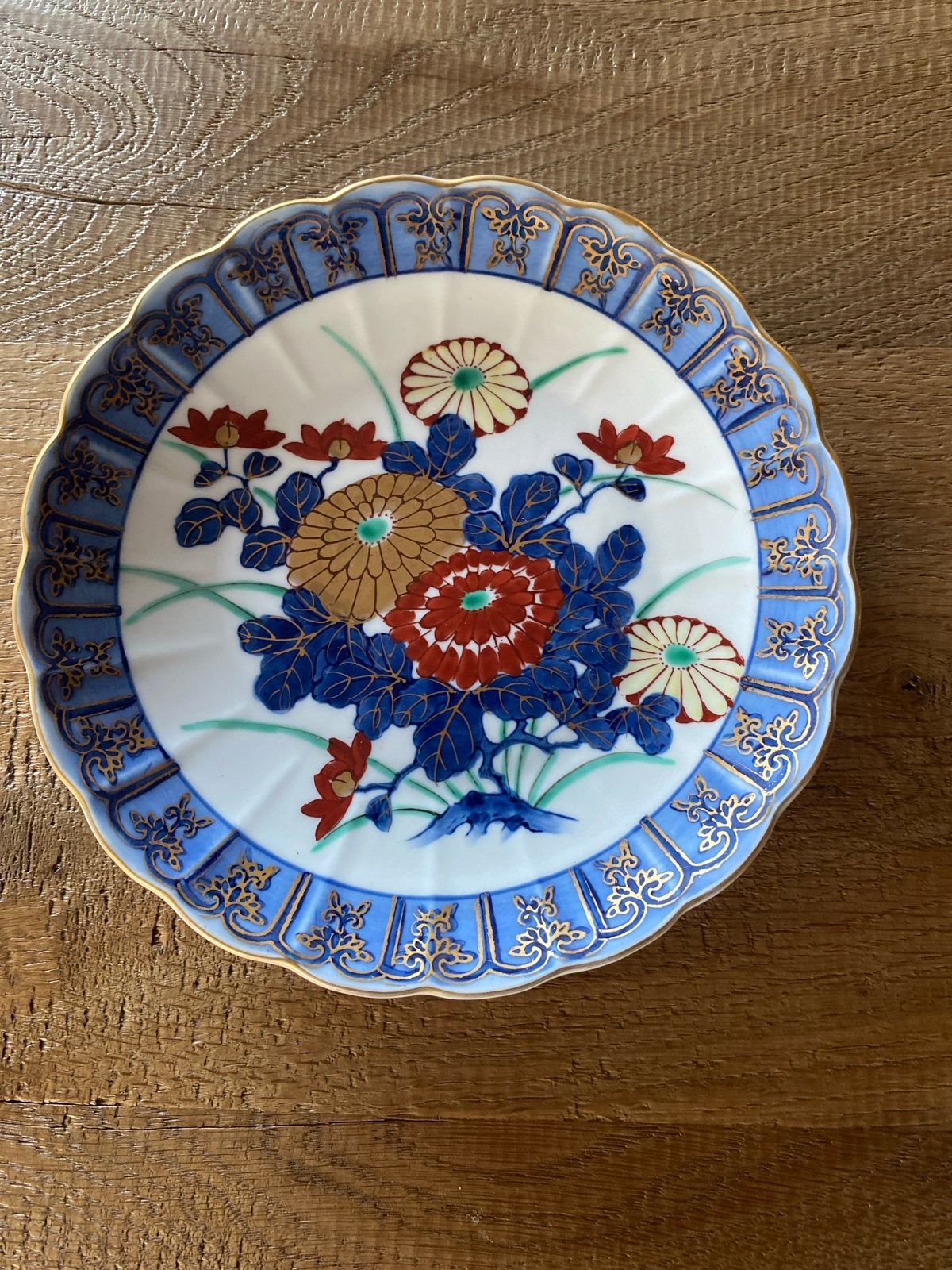 Handgeschilderd Gold Imari Wandbord diameter 21cm, Antiek en Kunst, Ophalen