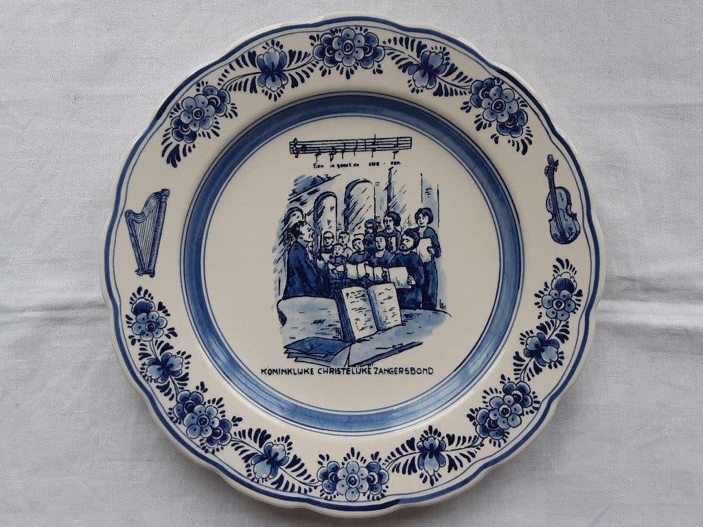 Delftsblauw wandbord Koninklijke Christelijke Zangersbond, Antiek en Kunst, Antiek | Wandborden en Tegels, Ophalen of Verzenden