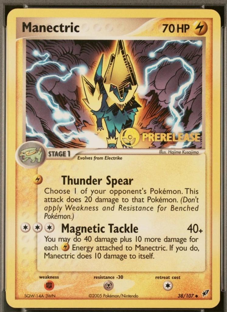 pokemon deoxys promo manectric prerelease, Ophalen of Verzenden, Zo goed als nieuw, Losse kaart