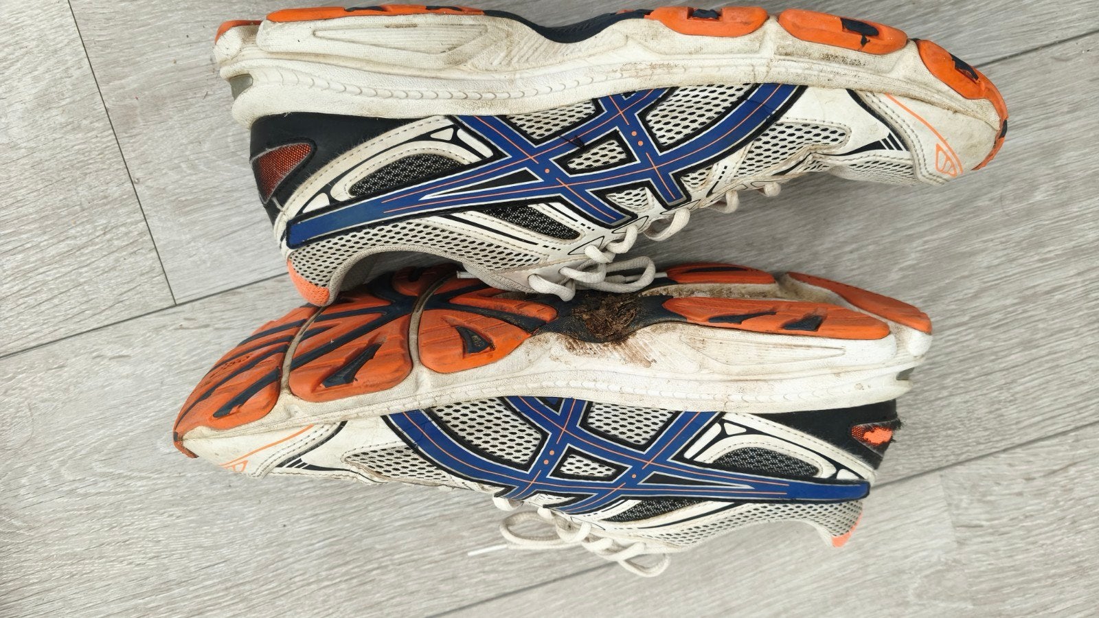 Heren Asics hardloopschoenen, maat 46.5 (gebruikt), Overige maten, Ophalen of Verzenden, Hardlopen of Fietsen, Gedragen