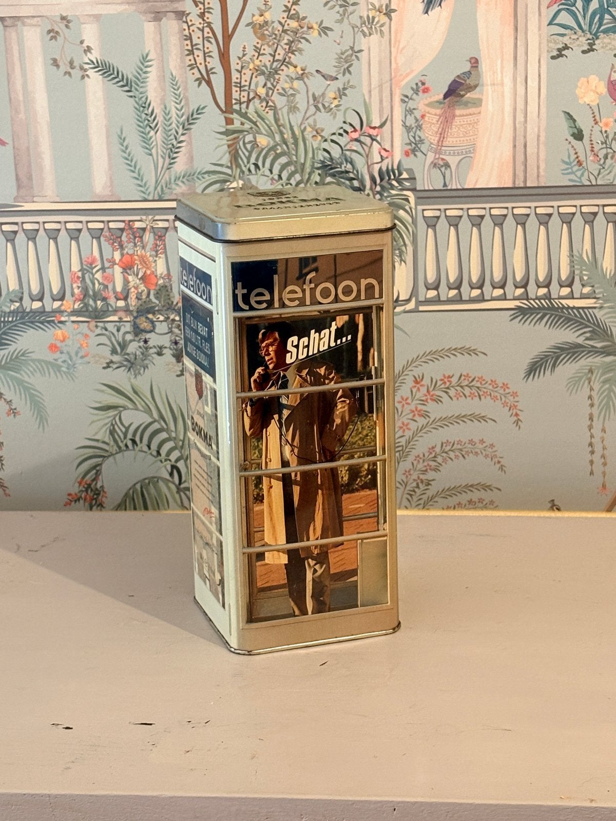 Vintage Bokma Jenever Telefooncel Blik - Iconische Reclame, Ophalen of Verzenden