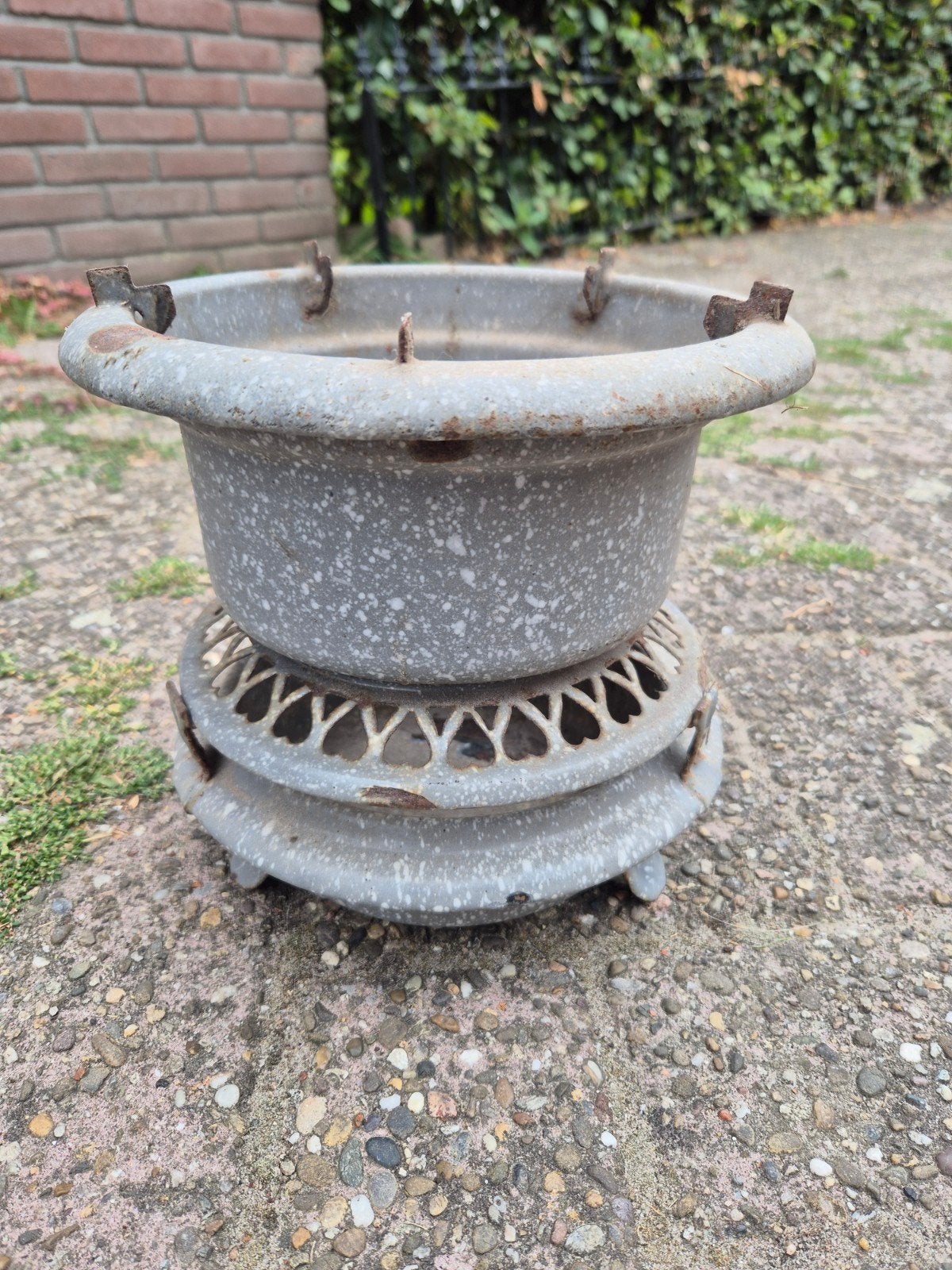 Vintage kachelbrander / olielamp brander, Ophalen