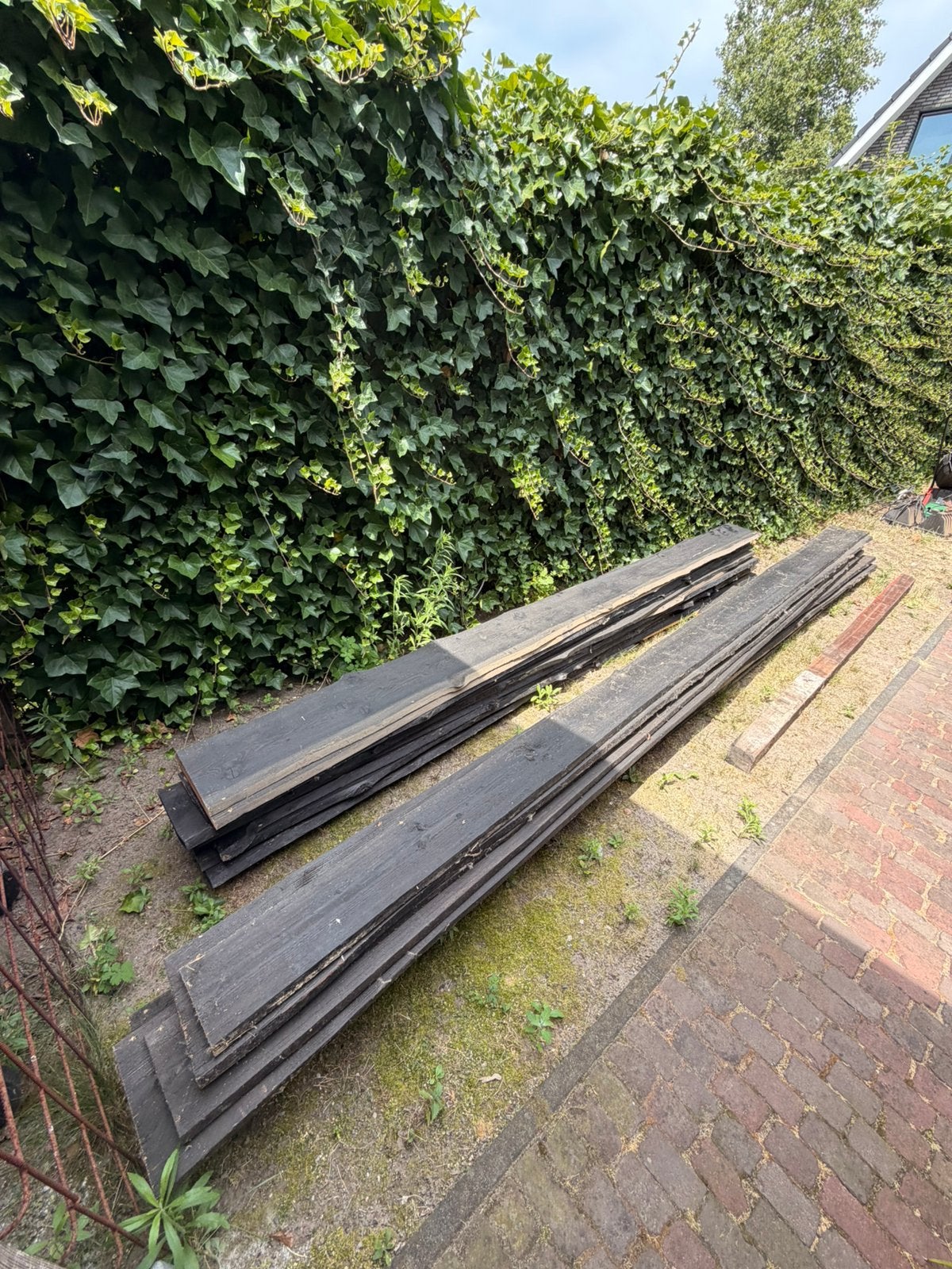 Partij oude massief eiken planken – diverse lengtes, Ophalen, Gebruikt, 250 cm of meer, Planken