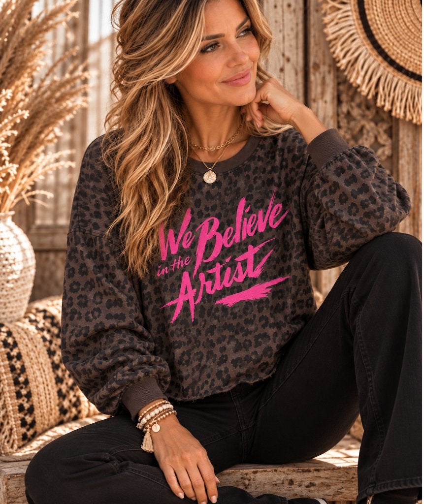 We Believe sweater Chocolate one size (38 tot 44 draagbaar), Kleding | Dames, Ophalen of Verzenden, Nieuw, Maat 38/40 (M), Bruin