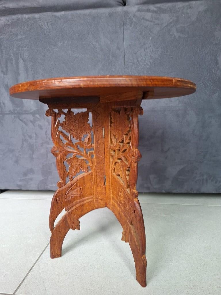 Indiase Chakki tafel, Minder dan 55 cm, Gebruikt, Rond, Hout