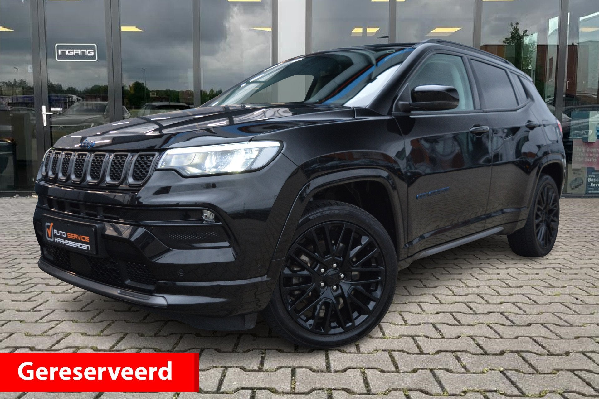 Jeep Compass 4xe 240 Plug-in Hybrid Electric S | ACC | 360 C, Auto's, Automaat, Zwart, 4 cilinders, Zwart