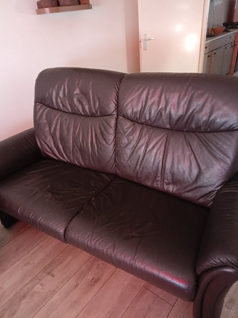 Leren bankstel, Ophalen, Gebruikt, 75 tot 100 cm