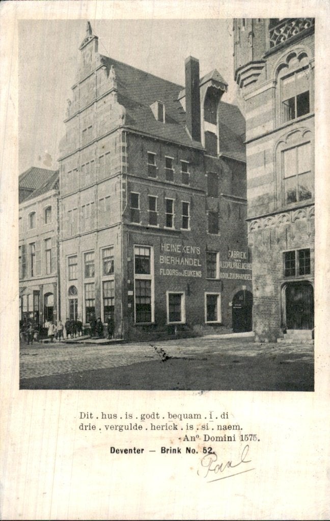 Deventer - Heinekens Bierhandel - Brink No. 52, Ophalen of Verzenden, Voor 1920, Gelopen, Overijssel