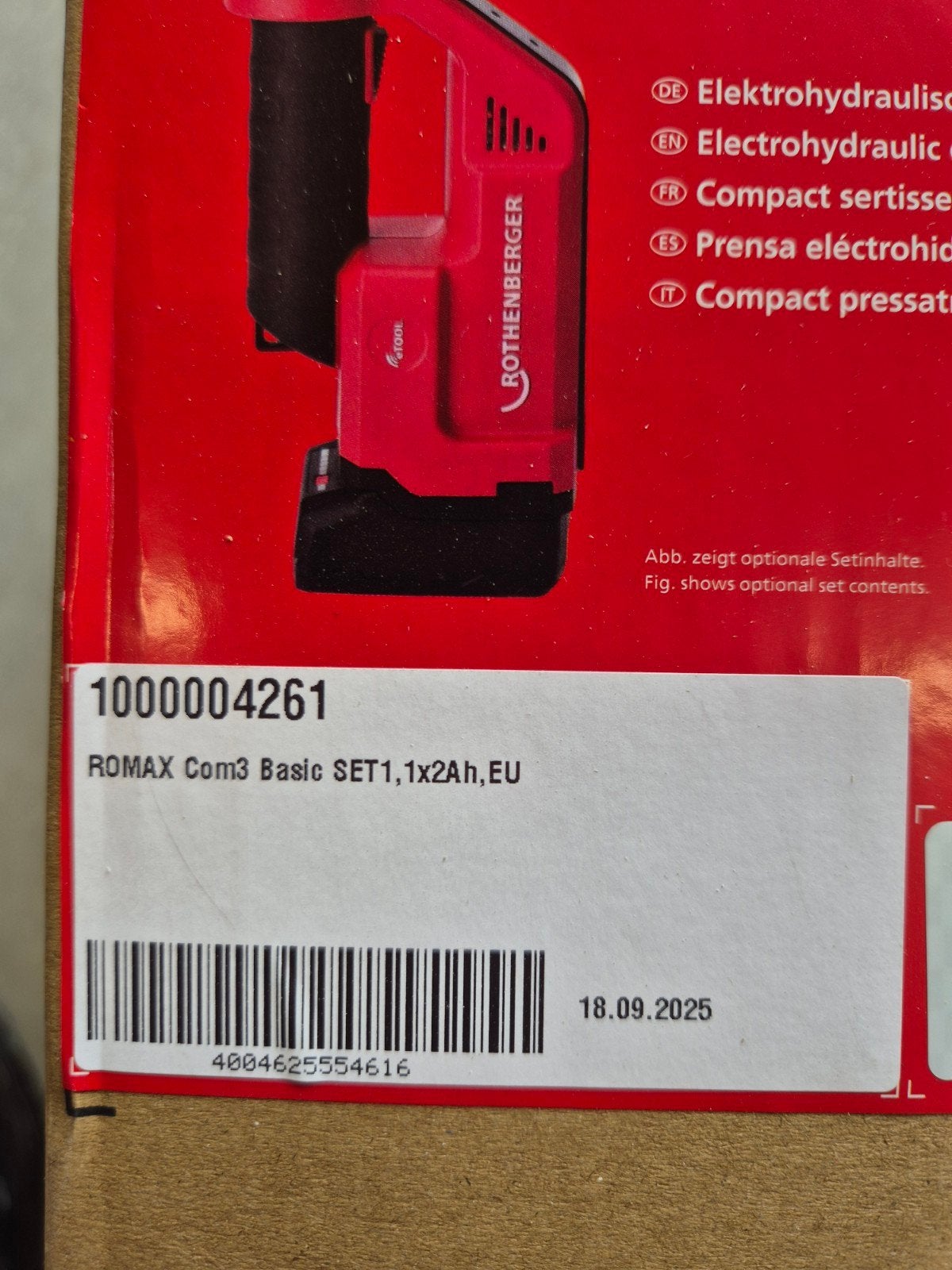 Rothenberger ROMAX Compact III persmachine, Ophalen, Nieuw