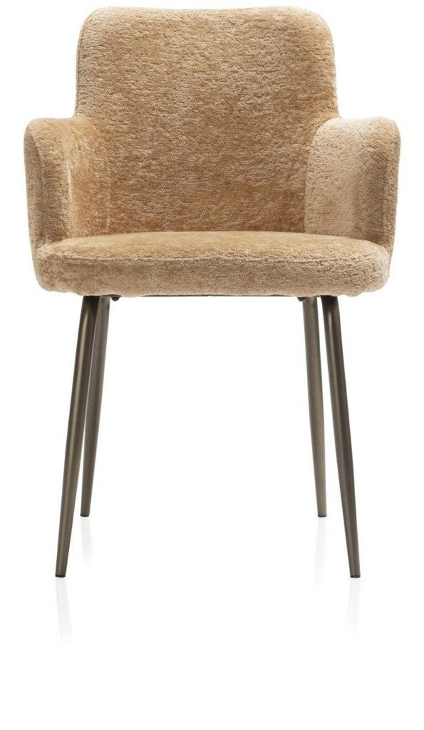 6 Nieuwe Armleuning stoelen, Oker, NU Samen voor € 650,=, Ophalen, Overige kleuren, Nieuw, Stof