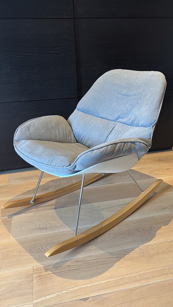 Design schommel stoel, schommelstoel Rocking Lounge Chair, Ophalen, Overige materialen, Wit, Zo goed als nieuw