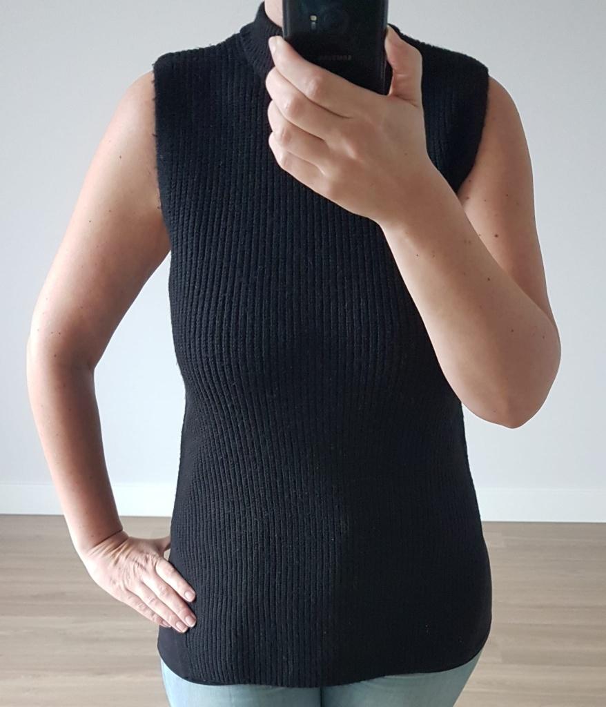Spencer Slipover Trui Mouwloos Zwart Ongedragen 6% Wool Wol, Maat 38/40 (M), H&M, Verzenden, Zwart