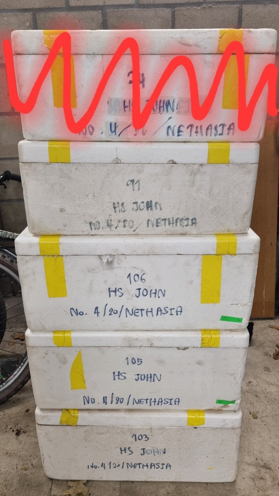 4 tempex boxen/piepschuim dozen, Doe-het-zelf en Verbouw, Ophalen, 40 tot 60 cm, 50 tot 75 cm, Minder dan 35 cm