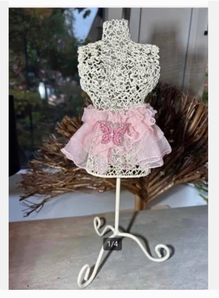 Decoratieve Paspop met roze tutu en vlinder 39 cm, Verzamelen, Nieuw, Ophalen of Verzenden, X, Pop