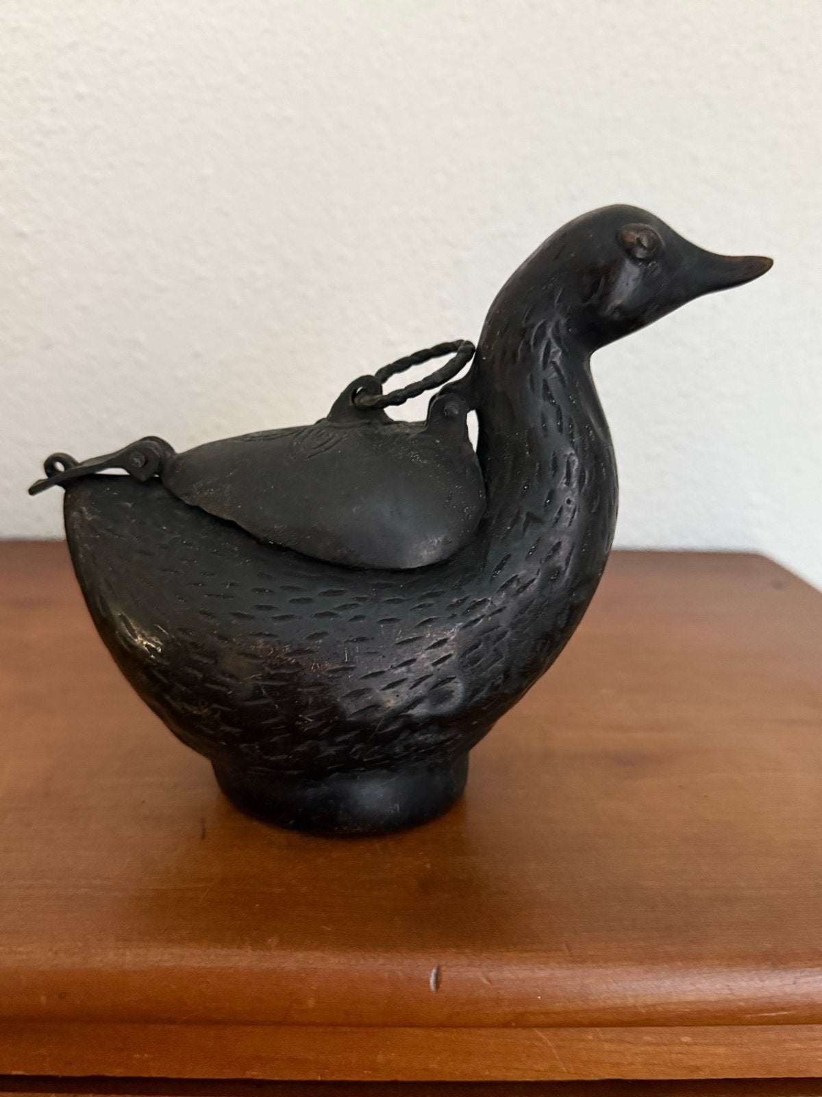 Antieke bronzen eend wierookbrander, Antiek en Kunst, Ophalen of Verzenden
