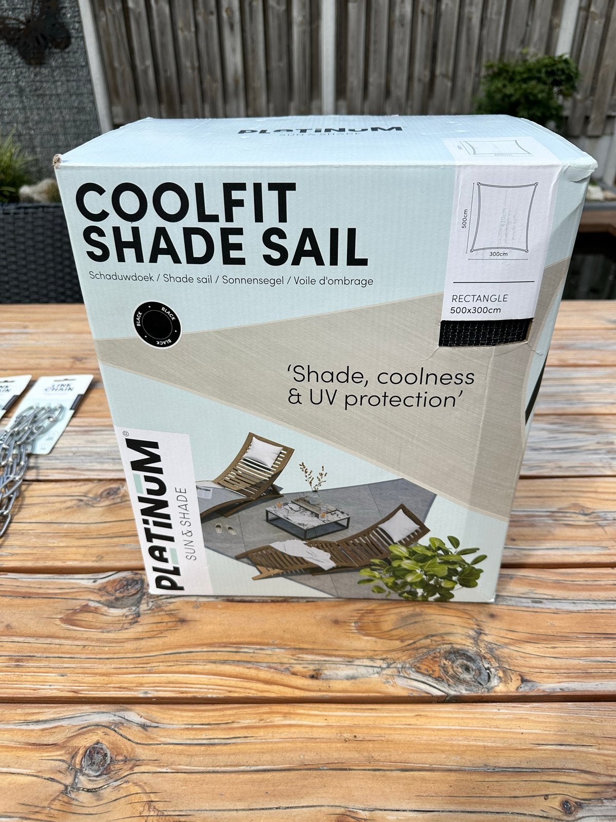 Platinum Coolfit Schaduwdoek Rechthoek 500x300cm, Ophalen, Nieuw