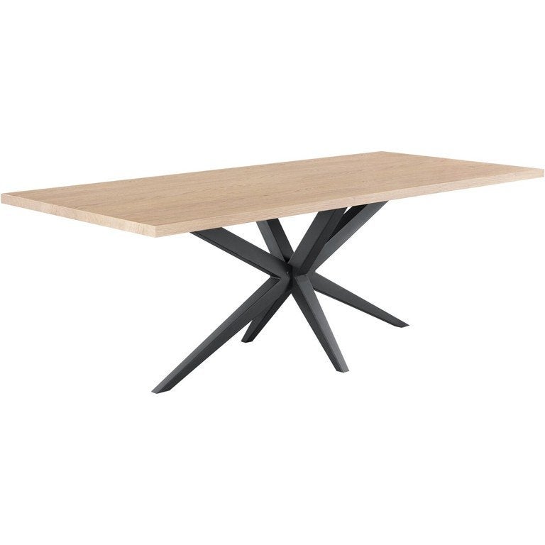 Pronto Eettafel Mascaro 220x100 cm fresh oak- zwarte spinpoo, Ophalen, Gebruikt, 200 cm of meer, 50 tot 100 cm